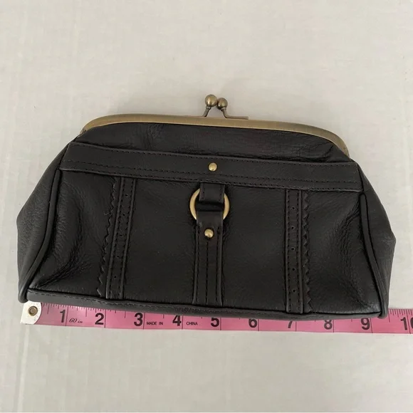 Banana Republic Brown Leather Kisslock Clutch - Picture 3 of 7